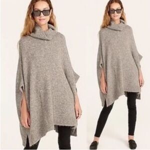 J.Crew wool alpaca turtleneck poncho sweater M/L